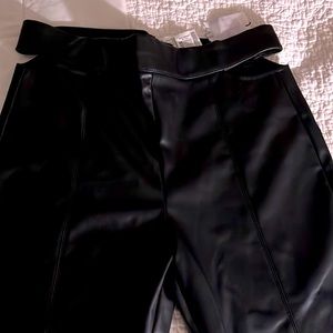 NWT Zara flare leg cut out faux leather pants size XL